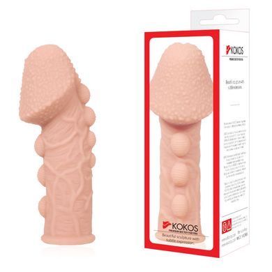 Насадка на член Kokos Extreme Sleeve ES.09 розмір M, потовщуюча, стимулюючий рельєф SO1819 фото