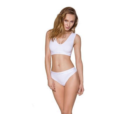 Трусики-бразиліана з бавовни Passion PS005 PANTIES M, white SO4224 фото