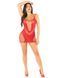 Сукня Leg Avenue Lace and Net Mini Dress with Dual Strap One Size, Red SX1734 фото 6