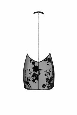 Сукня Noir Handmade F313 Mythos, L, black, прозора, міні, відкрита спина, декор зі стразів SX0317 фото