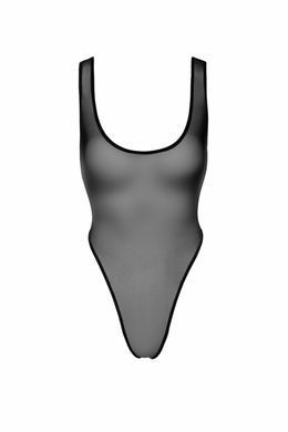 Боді Noir Handmade F322 Paparazzi, XXL, прозоре, низ стрінги, високі вирізи SX0367 фото