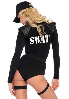 (SALE) Костюм еротичних спецсил Leg Avenue SWAT Team Babe S, боді, пояс, підв&rsquo;язки, рація, кепка SO8544 фото