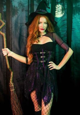 Костюм відьми Leg Avenue Mystical Witch M, сукня, капелюх SO9333 фото