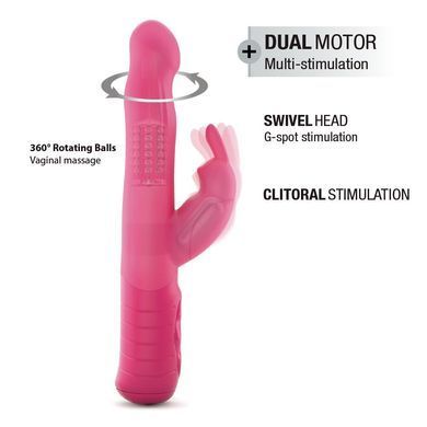 Вібратор-кролик Dorcel Baby Rabbit Magenta 2.0 з перлинним масажем і головкою, що обертається SO8680 фото