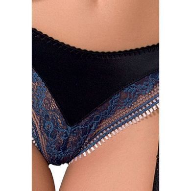 Комплект білизни Passion Exclusive GISELE SET L/XL, black, ліф, трусики з пажами PS24607 фото