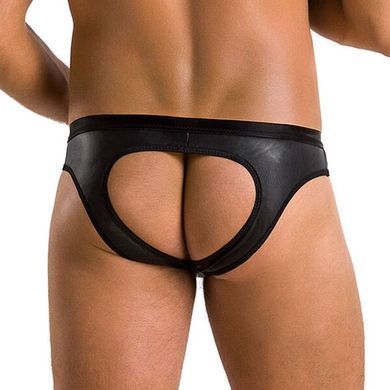 Чоловічі сліпи з вирізами Passion 041 SLIP JOE S/M, Black екошкіра, відкриті сідниці SO7595 фото