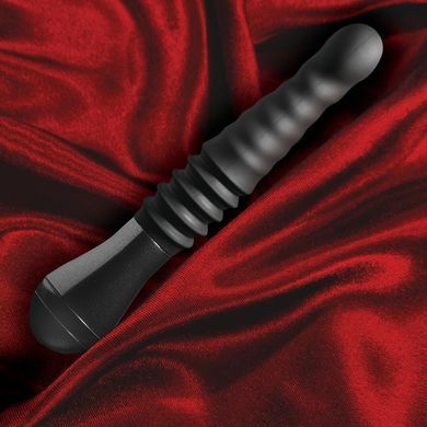 Пульсатор Blush Temptasia &ndash; Lazarus Thrusting Dildo &ndash; Black, ребристий стовбур, 3 швидкості SO8836 фото