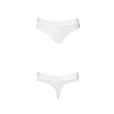 Трусики-бразиліана з бавовни Passion PS005 PANTIES S, white SO4225 фото