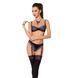 Комплект білизни Passion Exclusive GISELE SET L/XL, black, ліф, трусики з пажами PS24607 фото 1