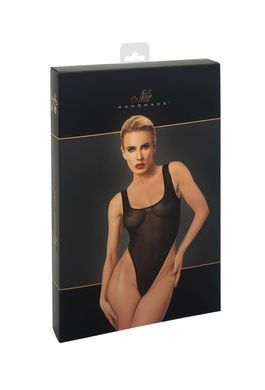 Боді Noir Handmade F322 Paparazzi , 3XL, прозоре, низ стрінги, високі вирізи SX0368 фото