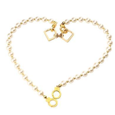 Перлинні наручники та поножі LOCKINK Pearl Handcuffs & Anklecuffs SX0909 фото