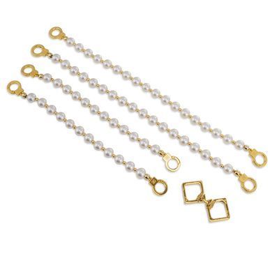 Перлинні наручники та поножі LOCKINK Pearl Handcuffs & Anklecuffs SX0909 фото