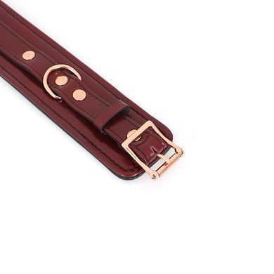Шкіряні наручники Liebe Seele Wine Red Wrist Cuffs, знімний ланцюжок-кріплення SO9452 фото
