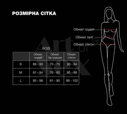 Боді Art of Sex - Jazz, колір чорний з ефектом мокрого оксамиту, Розмір M SX3642 фото