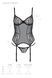 Корсет Passion LEAFA CORSET black S/M, м'які чашки, затискачі для панчіх, стрінги в комплекті SX0504 фото 5