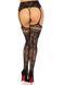 Колготки-панчохи Leg Avenue French Rose Backseam Garter Belt Stockings, чорні, One Size, з доступом SX1061 фото 2