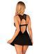 Сорочка бебі-дол з мереживом на грудях Obsessive Donna Dream babydoll M/L Black, стрінги SO8631 фото 2
