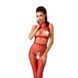 Бодістокінг Passion BS048 red, комбінезон, імітація колгот та відкритого топа PBS048R фото 1