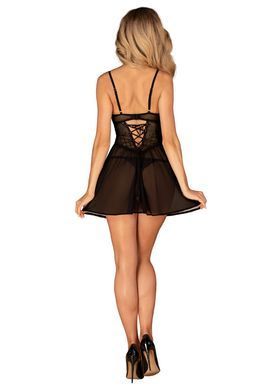 Еротичний комплект Obsessive Chemeris babydoll & thong M/L, пеньюар та стрінги SO9759 фото
