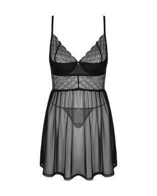 Еротичний комплект Obsessive Chemeris babydoll & thong M/L, пеньюар та стрінги SO9759 фото