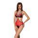 Напівпрозоре боді з мереживом Passion PEONIA BODY S/M red SO8461 фото 1